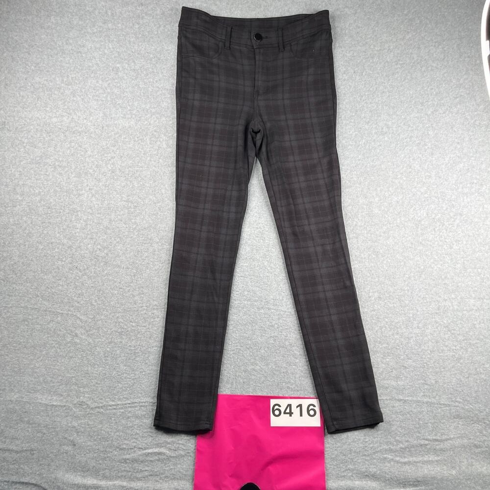 Seven 7 Stretch Pants Womens Size 8 Gray Black Plaid Casual Classic Skinny